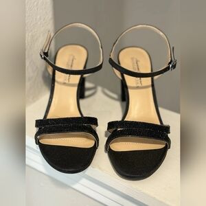 Black Beaded Strappy Heels